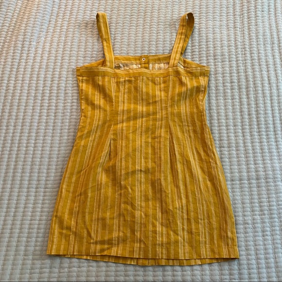 Yellow Stripped Button Up Dress - Picture 2 of 5